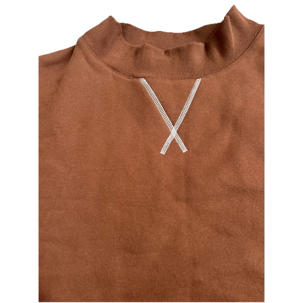 Parke Nostalgia Mocha Brown Mockneck Sweatshirt L/XL - Picture 2 of 7